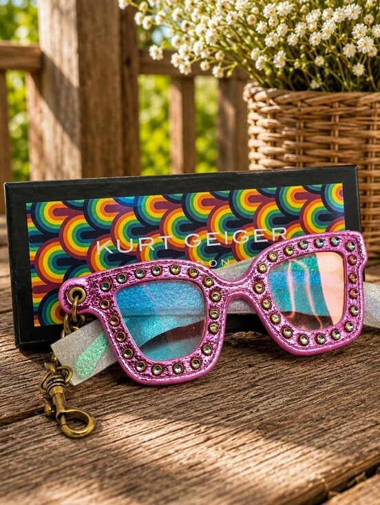 Kurt Geiger Accessories - Kurt Geiger Pink Rhinestone Sunglasses Keychain Accessory
